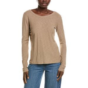 James Perse Womens  Solid Shirt, Brown